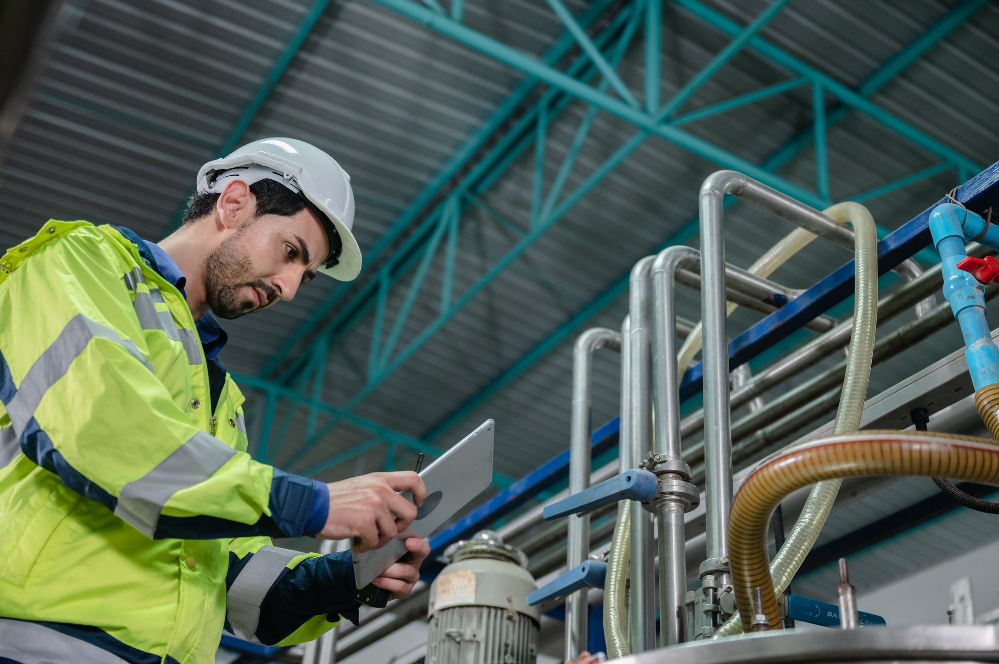 inspection engineer working in term of water quality checking control food factory