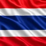 bandera de tailandia en seda ondulante
