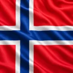bandera noruega de satén ondulante