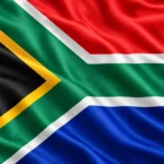 bandera sudafricana de seda ondulante